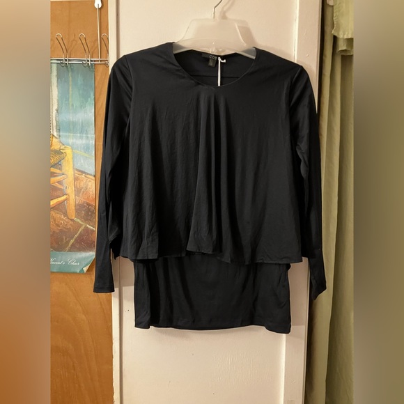 COS Black Layered Long Sleeve Top - Picture 2 of 5